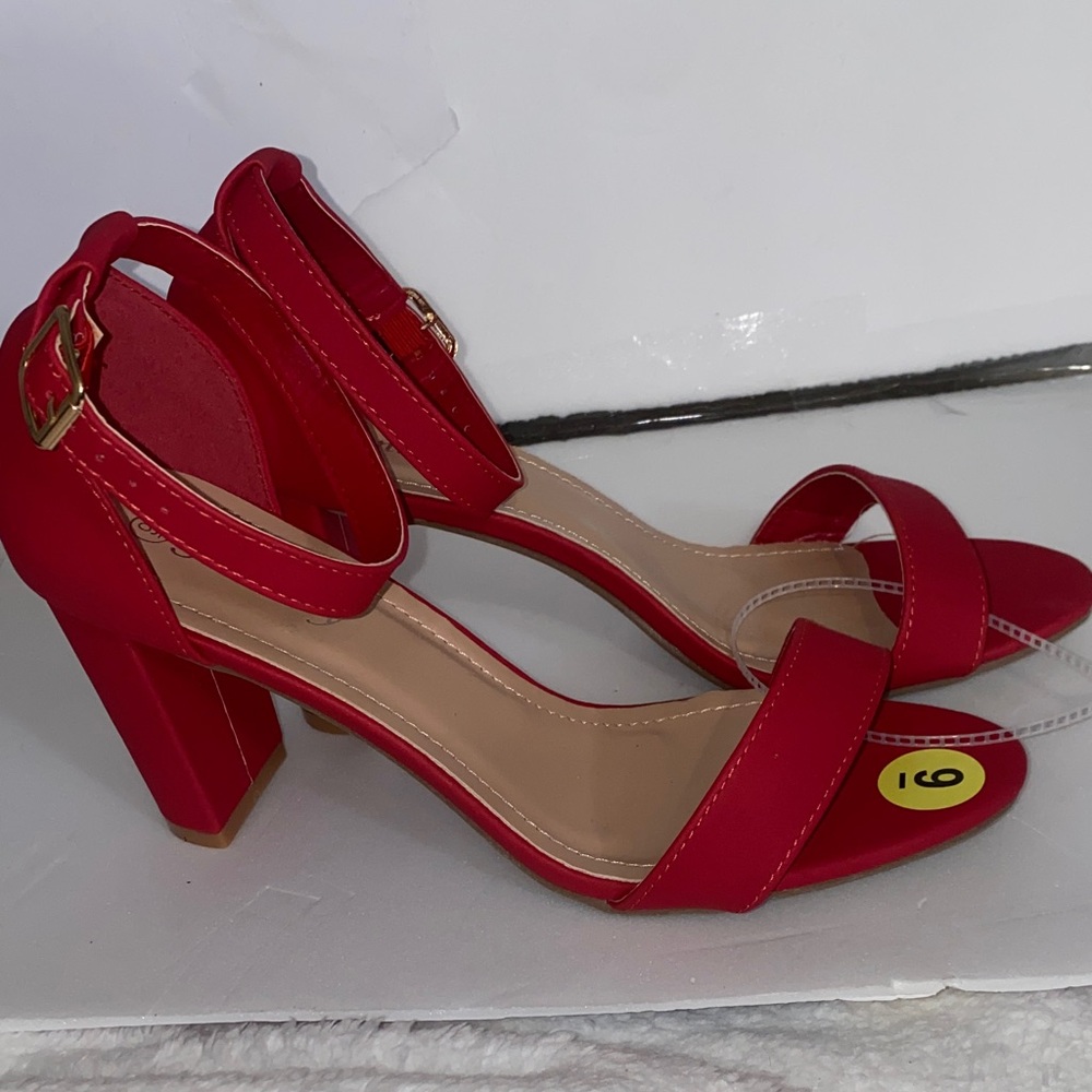 Smartty Red Block Heels